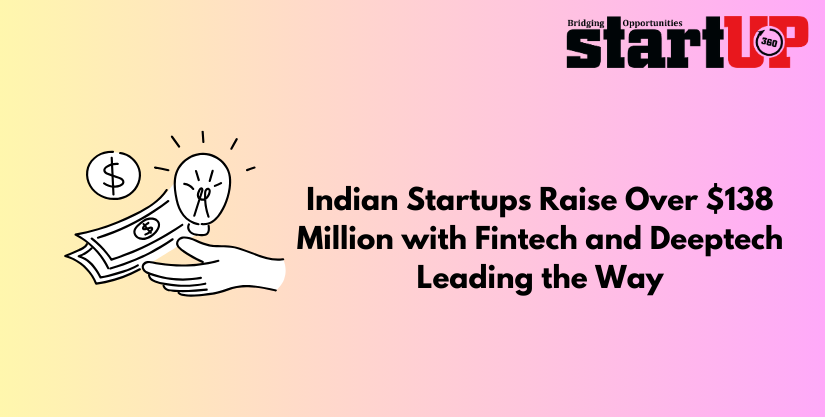 Indian Startups Raise Over $138 Million with Fintech and Deeptech Leading the Way